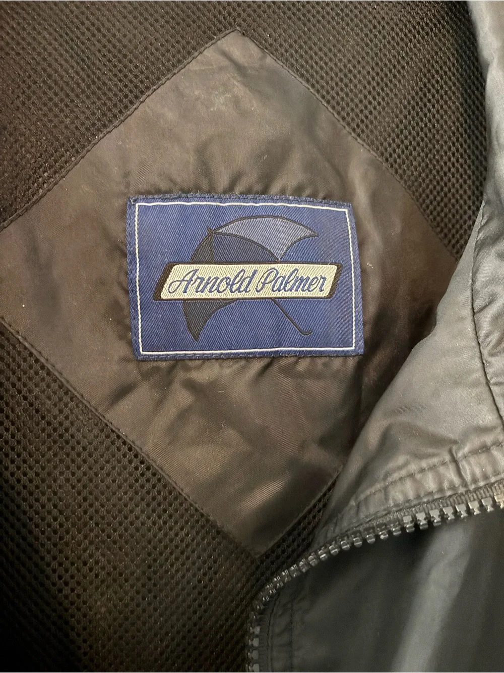 Vintage black Arnold Palmer golf raincoat